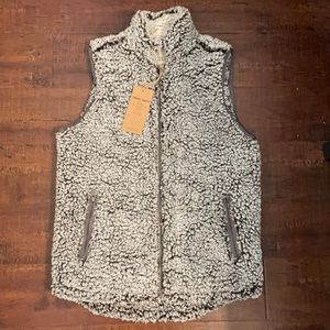 Thread + Supply Gray furry vest
